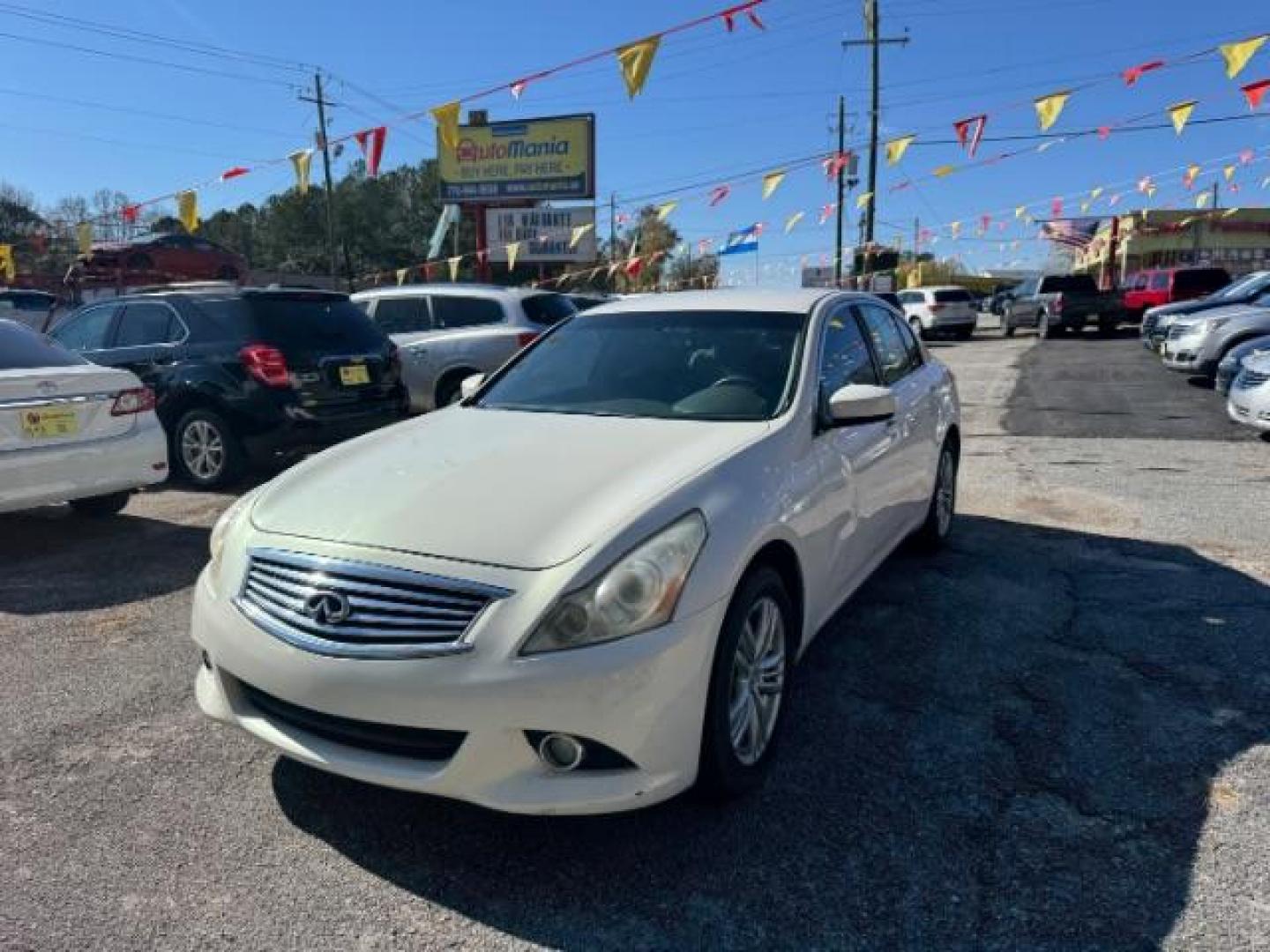 2011 WHITE Infiniti G Sedan G25x AWD (JN1DV6AR5BM) with an 2.5L L4 DOHC 16V engine, 5-Speed Automatic transmission, located at 1806 Veterans Memorial Hwy SW, Austell, GA, 30168, (770) 944-9558, 33.817959, -84.606987 - Photo#0