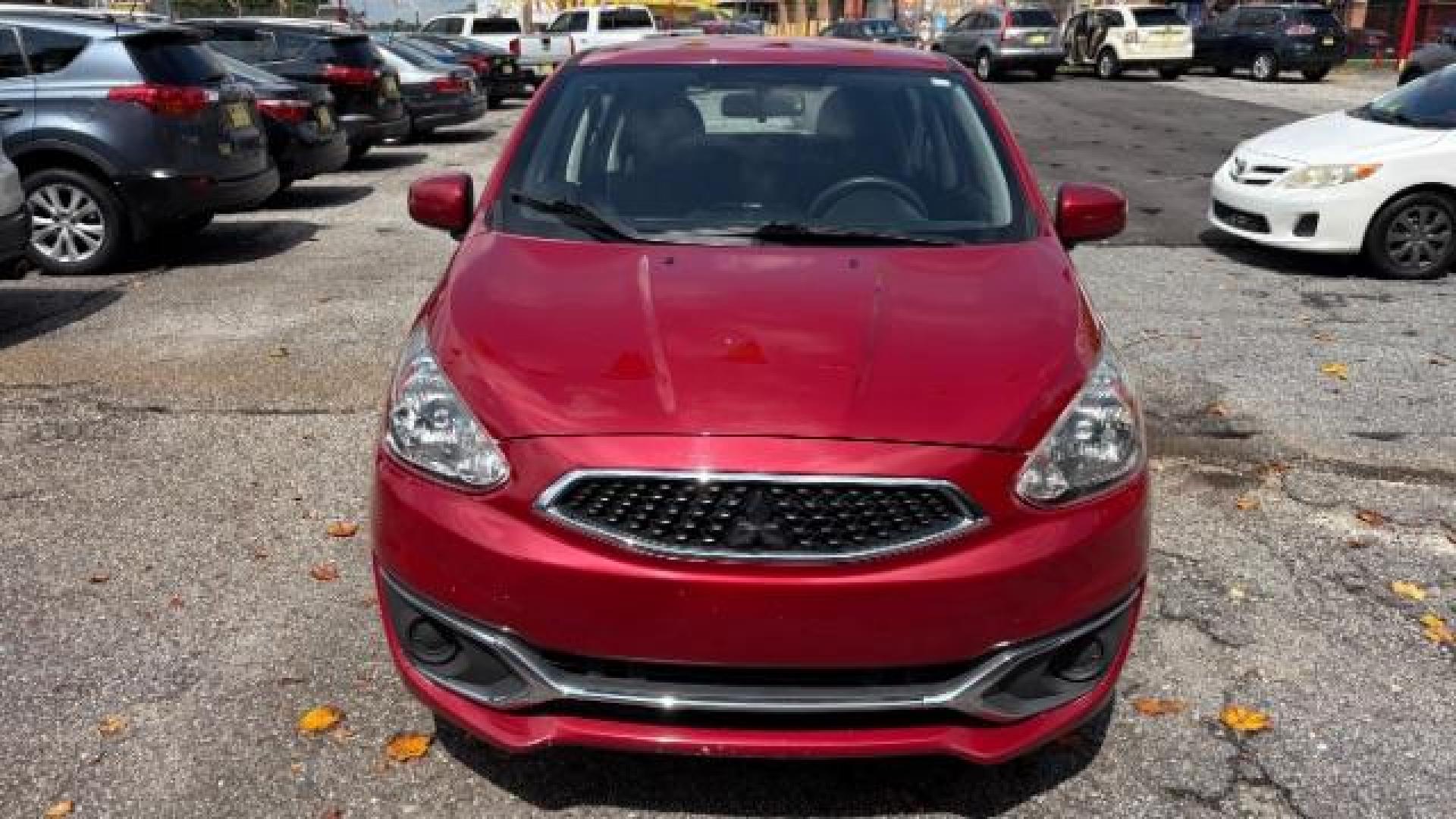 2018 Red Mitsubishi Mirage ES CVT (ML32A3HJ2JH) with an 1.2L L3 DOHC engine, Continuously Variabl transmission, located at 1806 Veterans Memorial Hwy SW, Austell, GA, 30168, (770) 944-9558, 33.817959, -84.606987 - Photo#1