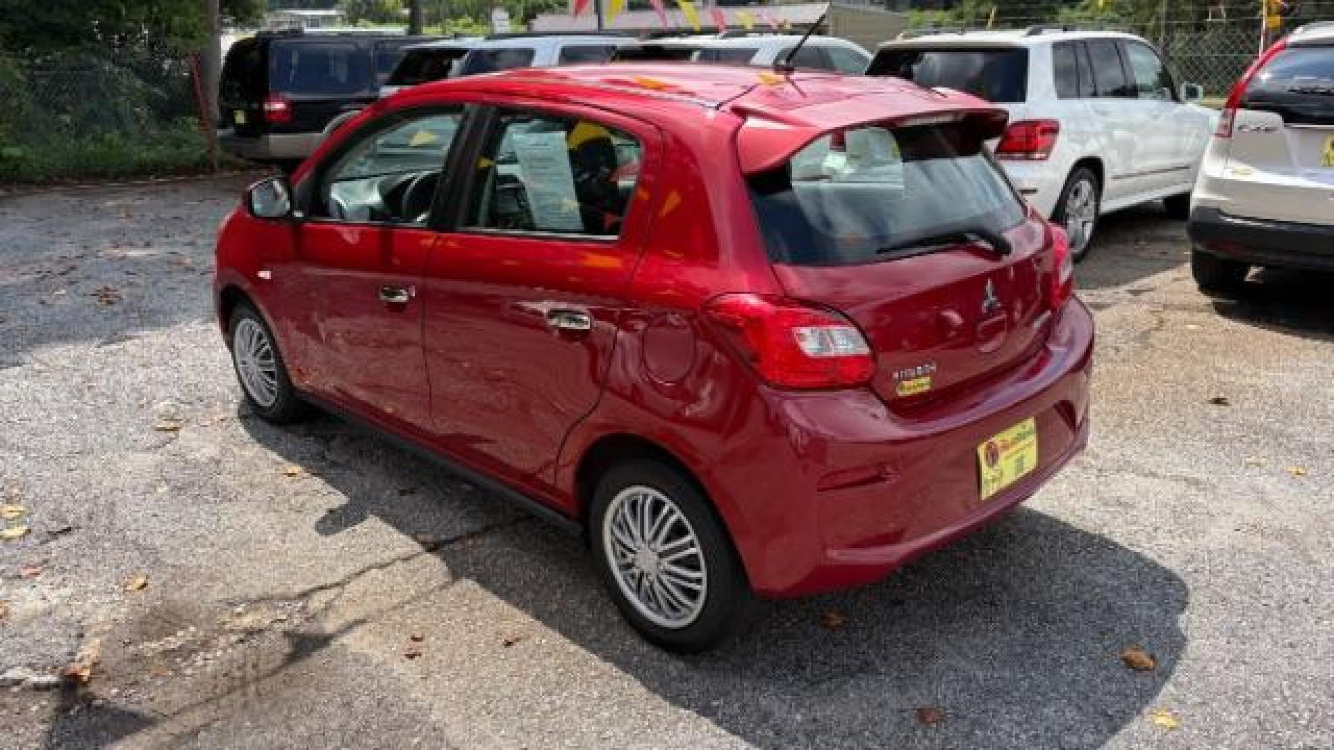 2018 Red Mitsubishi Mirage ES CVT (ML32A3HJ2JH) with an 1.2L L3 DOHC engine, Continuously Variabl transmission, located at 1806 Veterans Memorial Hwy SW, Austell, GA, 30168, (770) 944-9558, 33.817959, -84.606987 - Photo#4