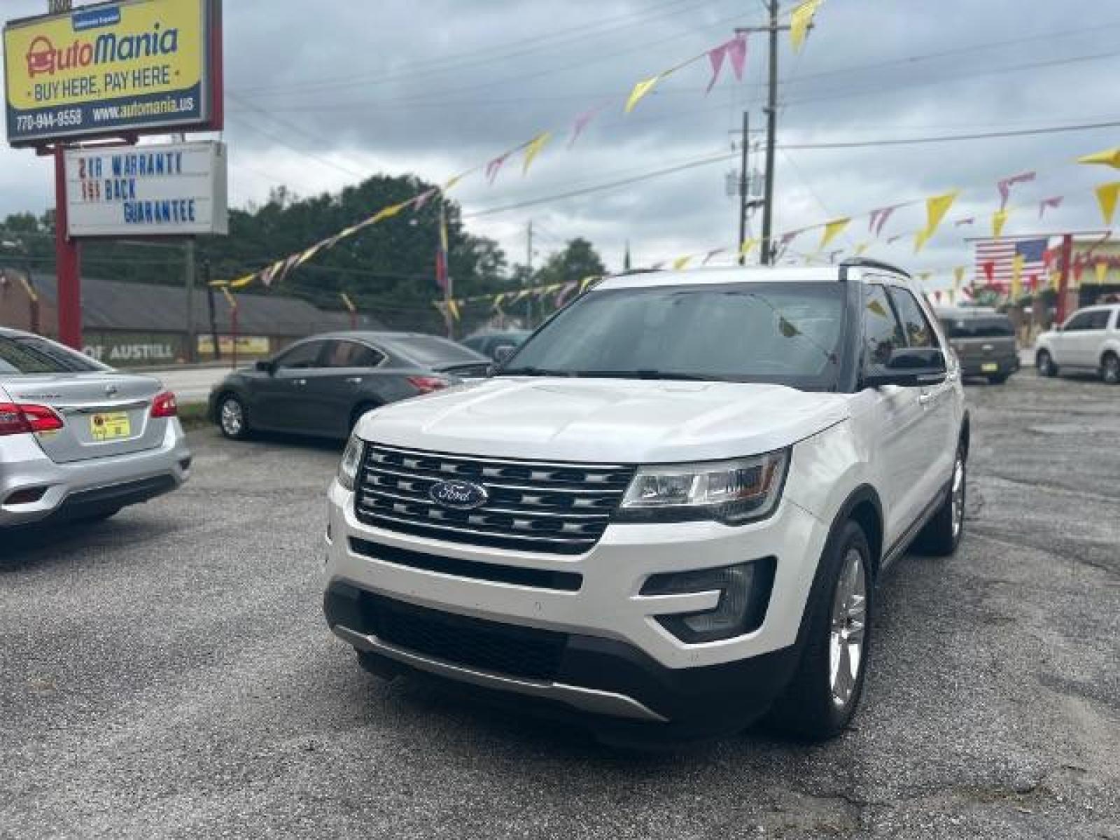 2016 White Ford Explorer XLT FWD (1FM5K7D80GG) with an 3.5L V6 DOHC 24V engine, 6-Speed Automatic transmission, located at 1806 Veterans Memorial Hwy SW, Austell, GA, 30168, (770) 944-9558, 33.817959, -84.606987 - Photo #0