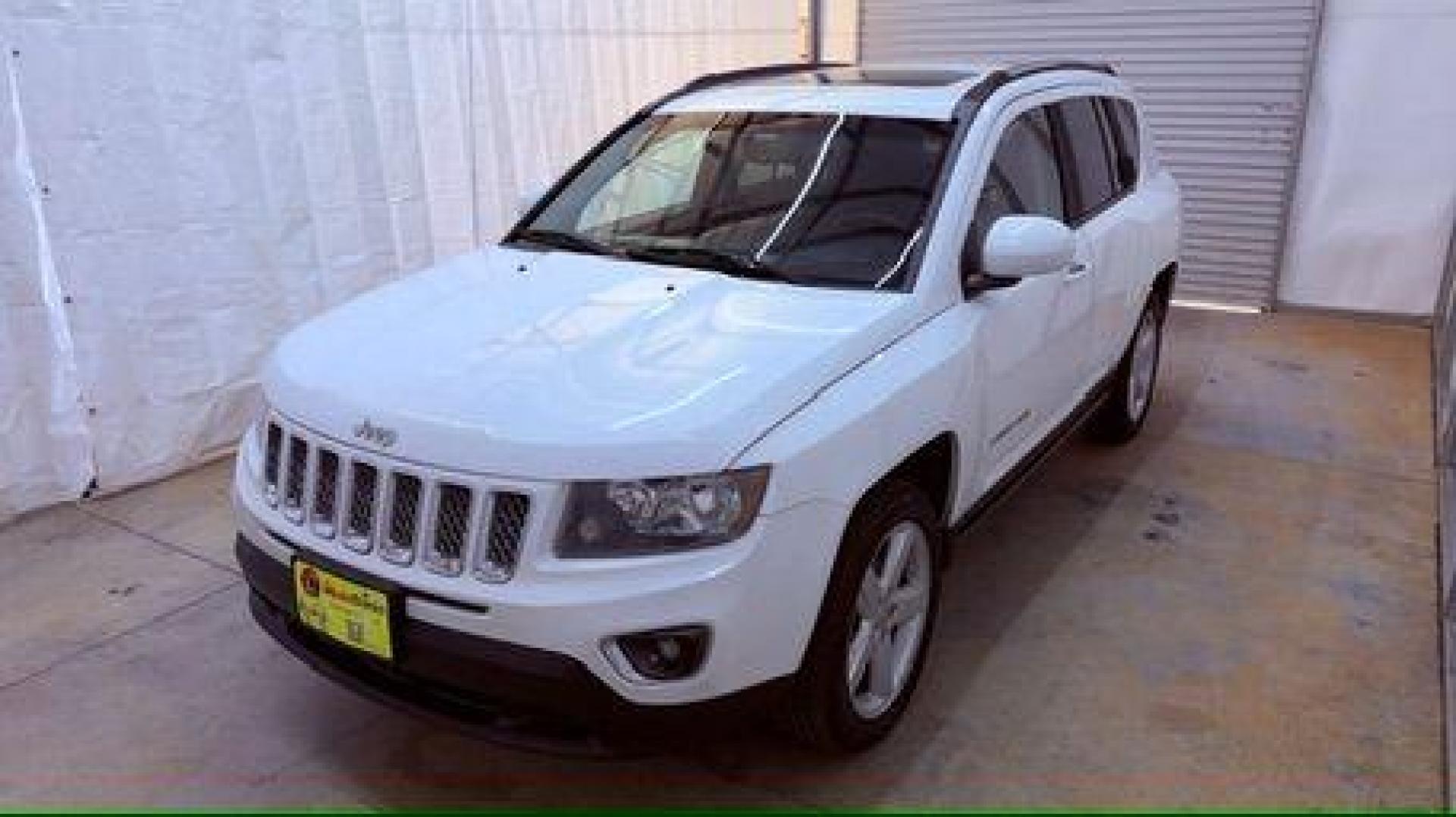 2014 White Jeep Compass Latitude FWD (1C4NJCEAXED) with an 2.0L L4 DOHC 16V engine, Continuously Variabl transmission, located at 1806 Veterans Memorial Hwy SW, Austell, GA, 30168, (770) 944-9558, 33.817959, -84.606987 - Photo#0