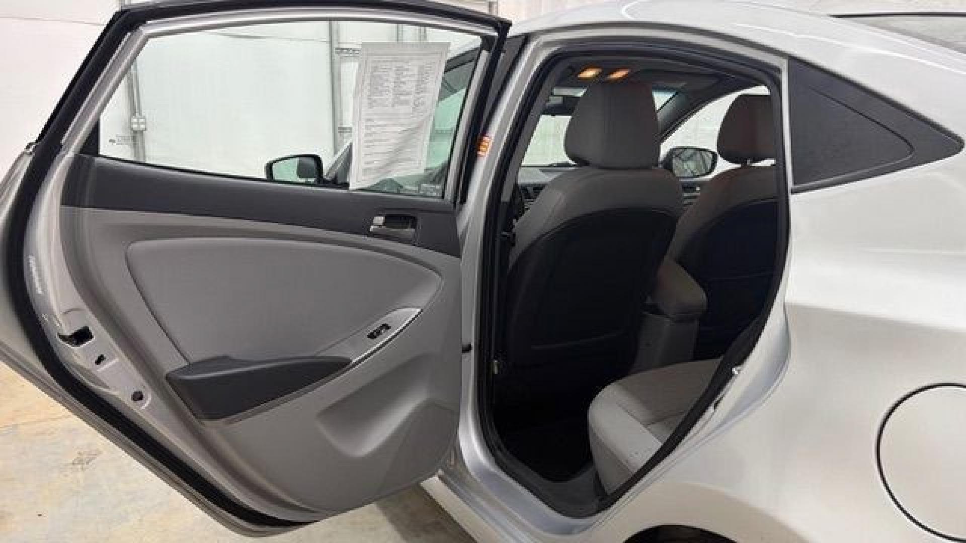 2017 Silver Hyundai Accent SE 4-Door 6A (KMHCT4AEXHU) with an 1.6L L4 DOHC 16V engine, 6-Speed Automatic transmission, located at 1806 Veterans Memorial Hwy SW, Austell, GA, 30168, (770) 944-9558, 33.817959, -84.606987- Photo#13