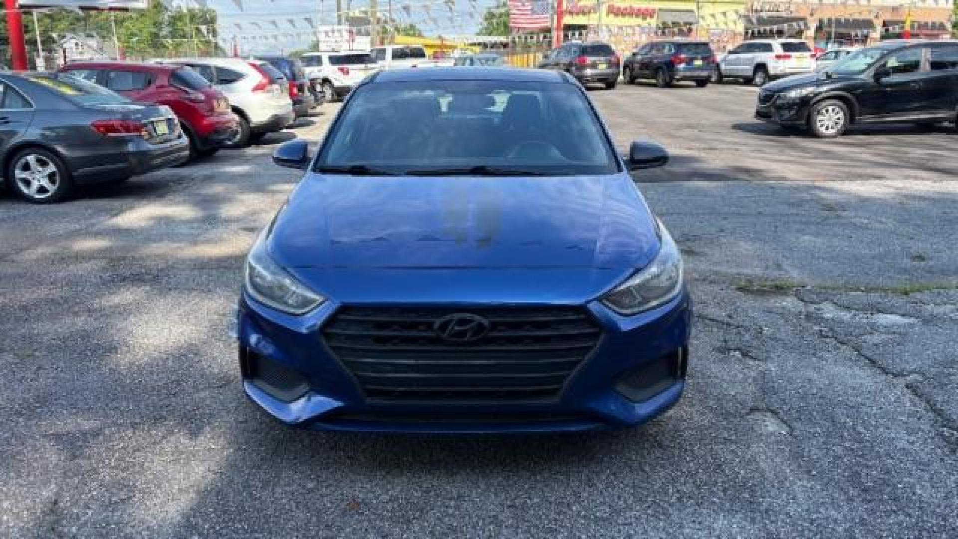 2018 Blue Hyundai Accent SE 4-Door 6A (3KPC24A32JE) with an 1.6L L4 DOHC 16V engine, 6-Speed Automatic transmission, located at 1806 Veterans Memorial Hwy SW, Austell, GA, 30168, (770) 944-9558, 33.817959, -84.606987 - Photo#1