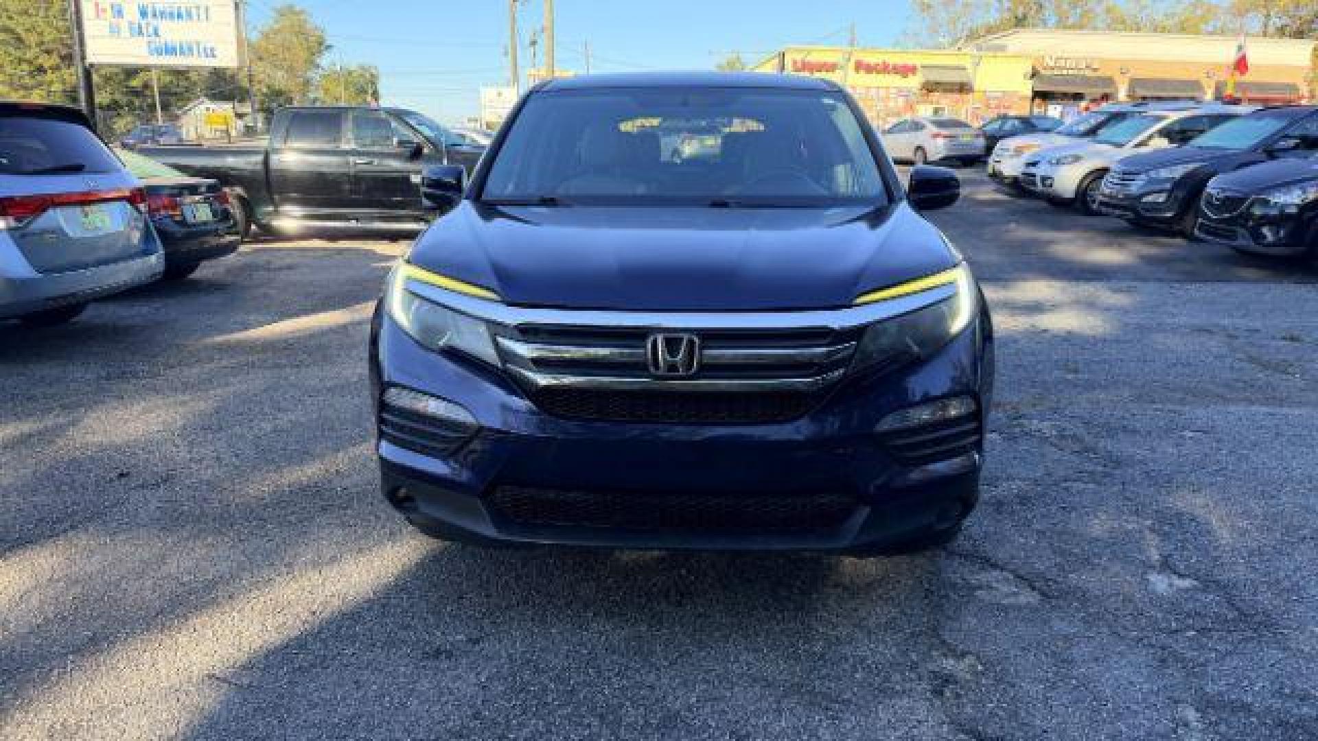2016 Blue Honda Pilot EX 2WD (5FNYF5H35GB) with an 3.5L V6 SOHC 24V engine, 6-Speed Automatic transmission, located at 1806 Veterans Memorial Hwy SW, Austell, GA, 30168, (770) 944-9558, 33.817959, -84.606987 - Photo#1