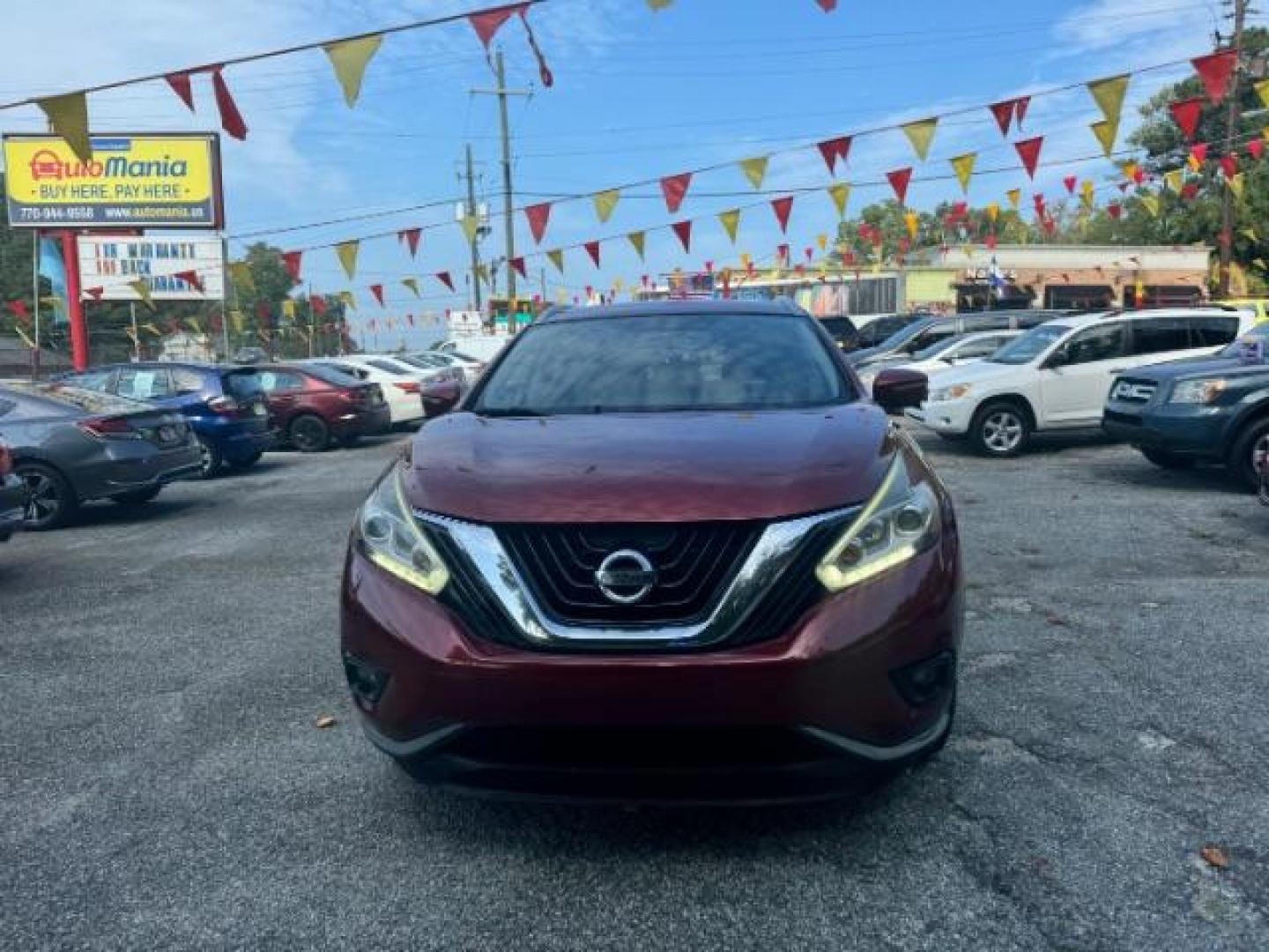 2015 RED Nissan Murano S (5N1AZ2MG7FN) with an 3.5L V6 DOHC 24V engine, Continuously Variable Transmission transmission, located at 1806 Veterans Memorial Hwy SW, Austell, GA, 30168, (770) 944-9558, 33.817959, -84.606987 - Photo#2