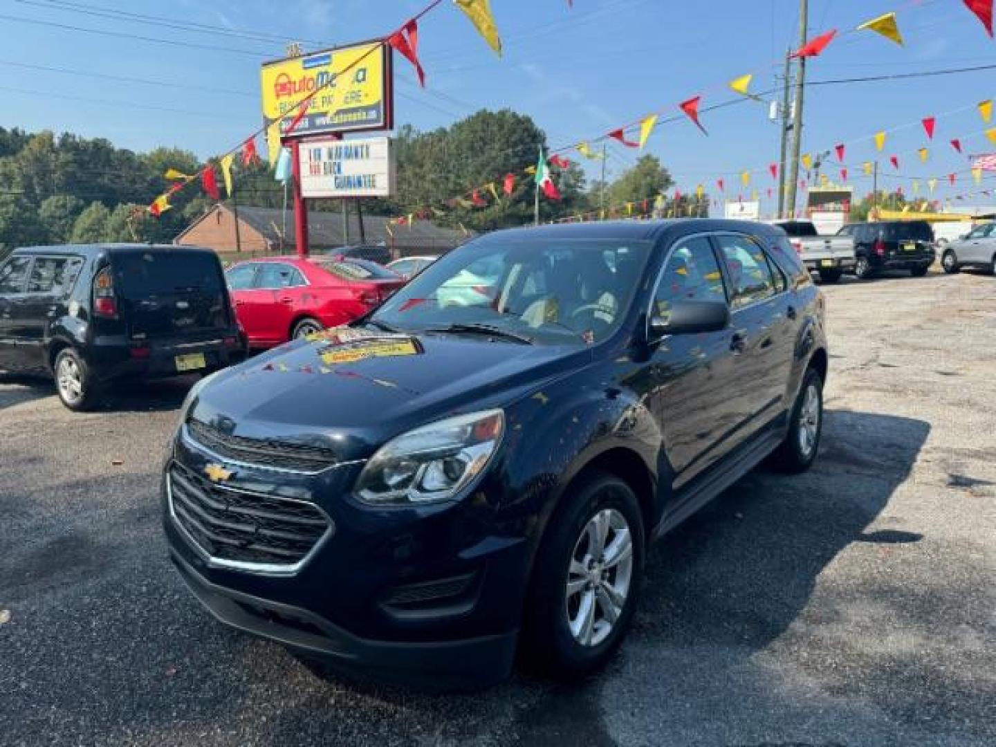 2017 Blue Chevrolet Equinox LS 2WD (2GNALBEK1H1) with an 2.4L L4 DOHC 16V FFV engine, 6-Speed Automatic transmission, located at 1806 Veterans Memorial Hwy SW, Austell, GA, 30168, (770) 944-9558, 33.817959, -84.606987 - Photo#0