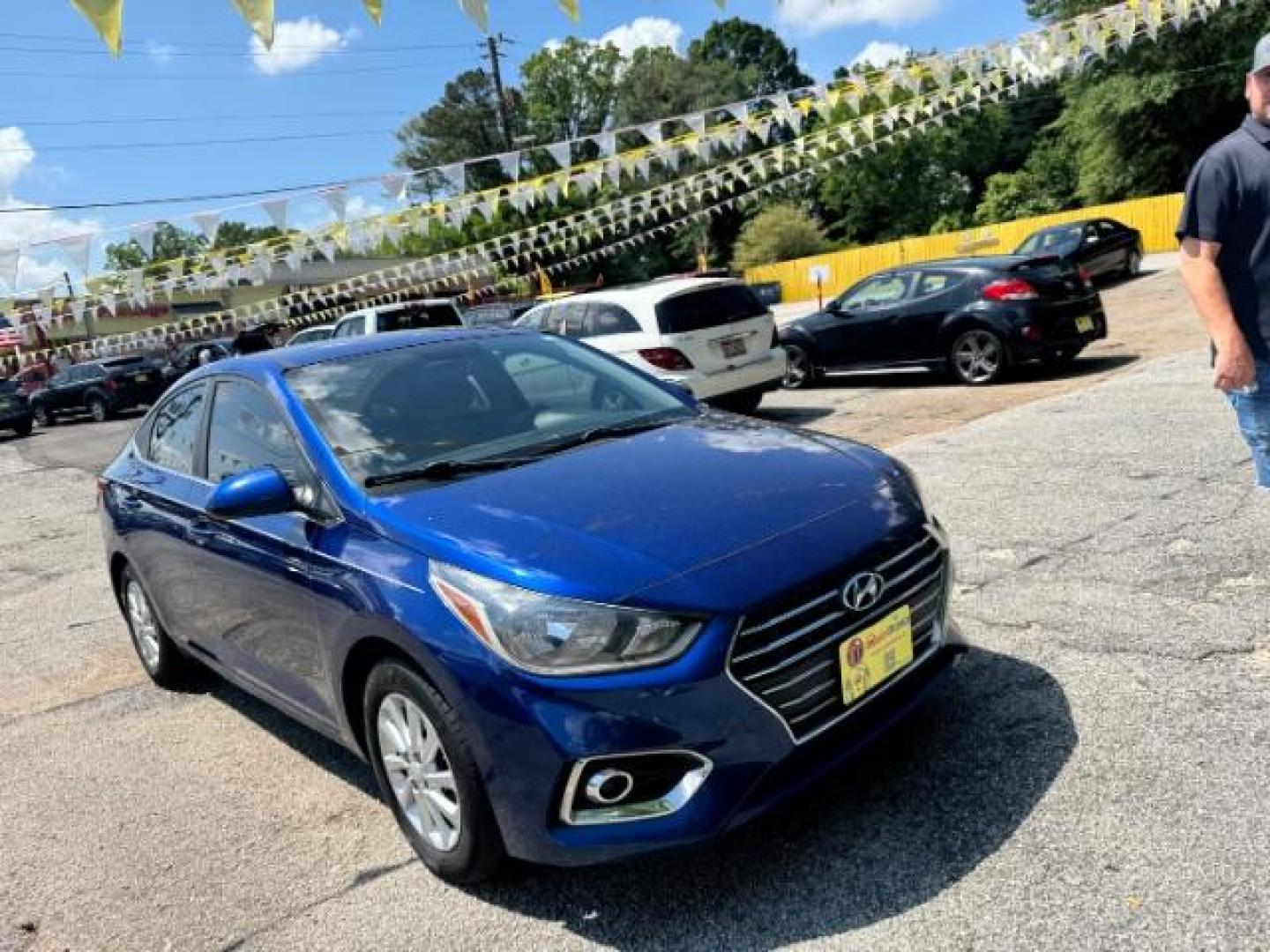 2019 Blue Hyundai Accent SEL (3KPC24A33KE) with an 1.6L I-4 gasoline direct injection engine, located at 1806 Veterans Memorial Hwy SW, Austell, GA, 30168, (770) 944-9558, 33.817959, -84.606987 - Photo#2