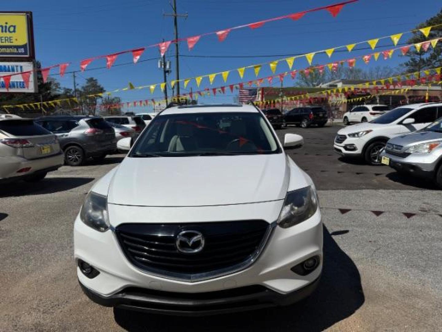 2014 White Mazda CX-9 Grand Touring (JM3TB2DA8E0) with an 3.7L V-6 DOHC engine, located at 1806 Veterans Memorial Hwy SW, Austell, GA, 30168, (770) 944-9558, 33.817959, -84.606987 - Photo#1