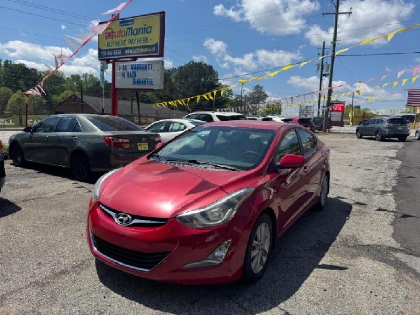 2015 Red Hyundai Elantra SE (KMHDH4AE7FU) with an Nu 1.8L I-4 DOHC engine, located at 1806 Veterans Memorial Hwy SW, Austell, GA, 30168, (770) 944-9558, 33.817959, -84.606987 - Photo#0