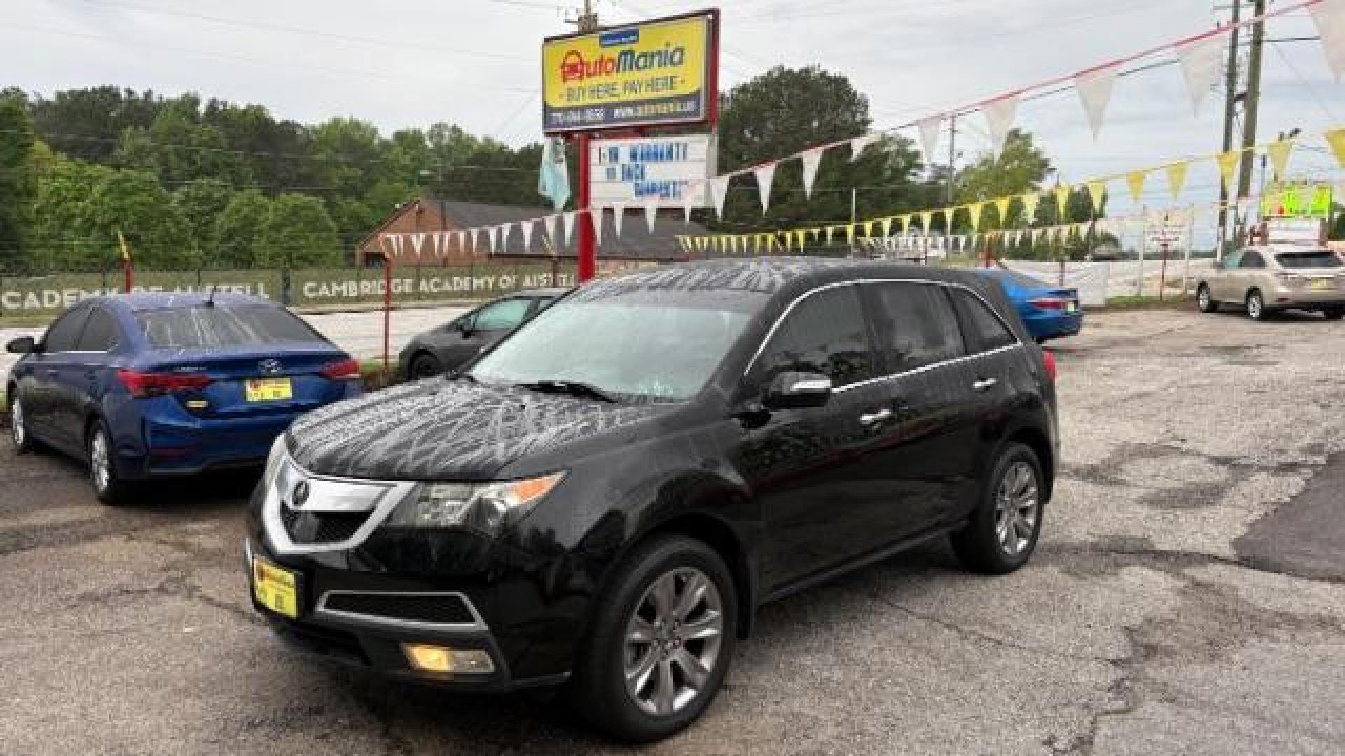 2011 Black Acura MDX Advance Package (2HNYD2H5XBH) with an 3.7L V-6 VTEC variable valve control engine, located at 1806 Veterans Memorial Hwy SW, Austell, GA, 30168, (770) 944-9558, 33.817959, -84.606987 - Photo#0