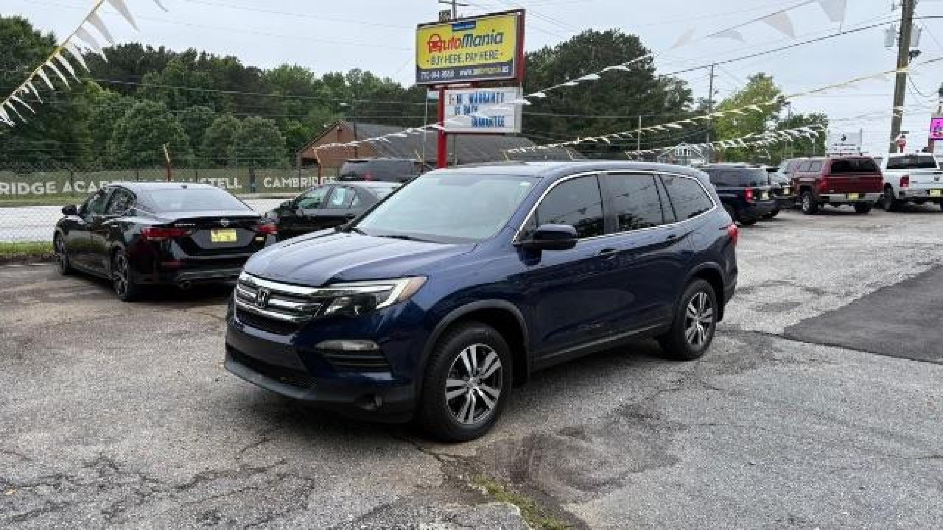 2016 Blue Honda Pilot EX (5FNYF5H3XGB) with an 3.5L V-6 gasoline direct injection engine, located at 1806 Veterans Memorial Hwy SW, Austell, GA, 30168, (770) 944-9558, 33.817959, -84.606987 - Photo#0
