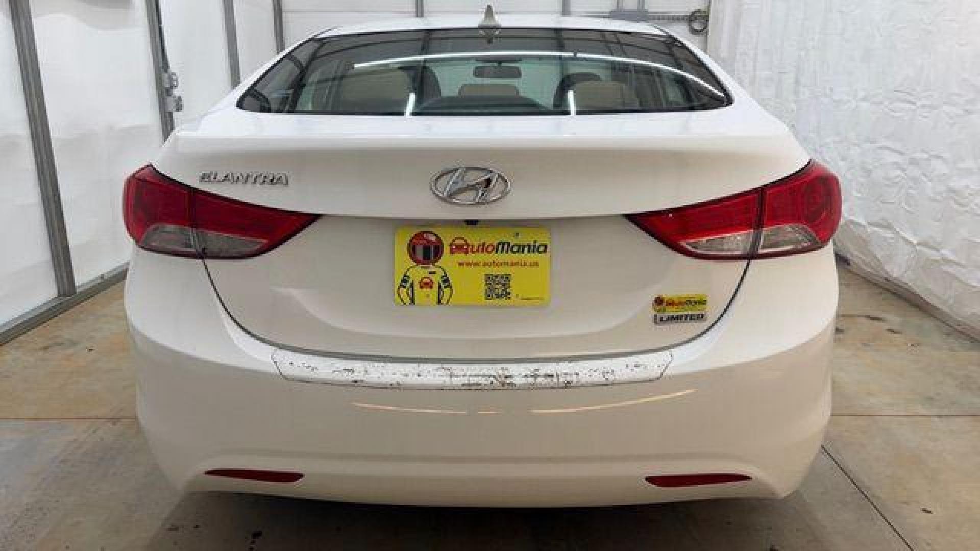 2013 White Hyundai Elantra Limited (5NPDH4AE2DH) with an 1.8L I-4 DOHC engine, located at 1806 Veterans Memorial Hwy SW, Austell, GA, 30168, (770) 944-9558, 33.817959, -84.606987 - Photo#4