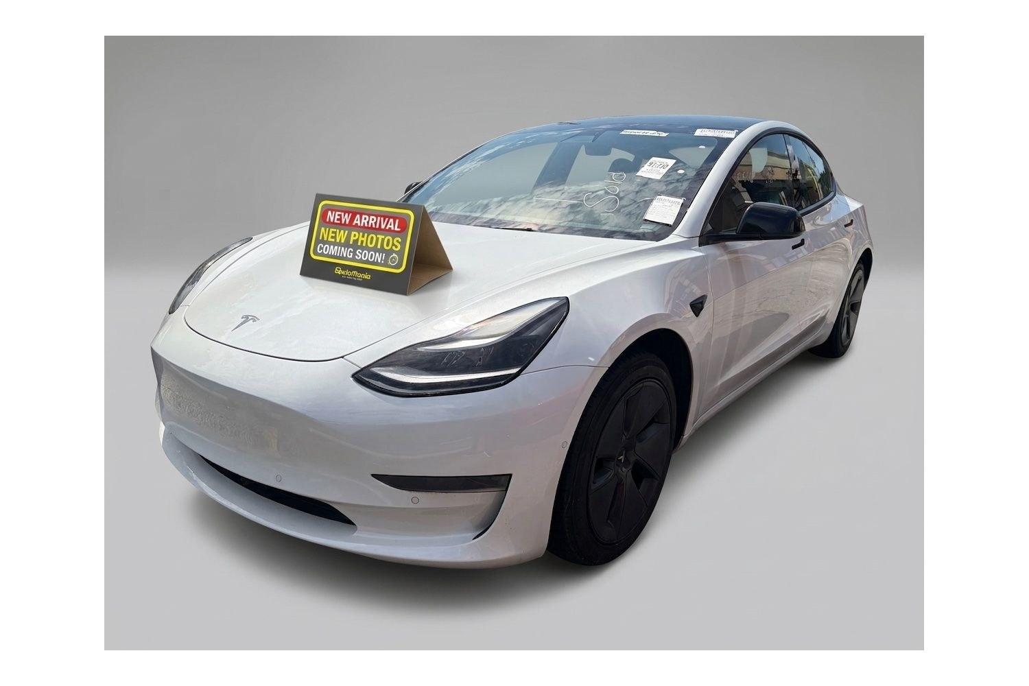 2021 White Tesla Model 3 Standard Range Plus Rear-Wheel Drive (5YJ3E1EA0MF) , located at 1806 Veterans Memorial Hwy SW, Austell, GA, 30168, (770) 944-9558, 33.817959, -84.606987- Photo#0